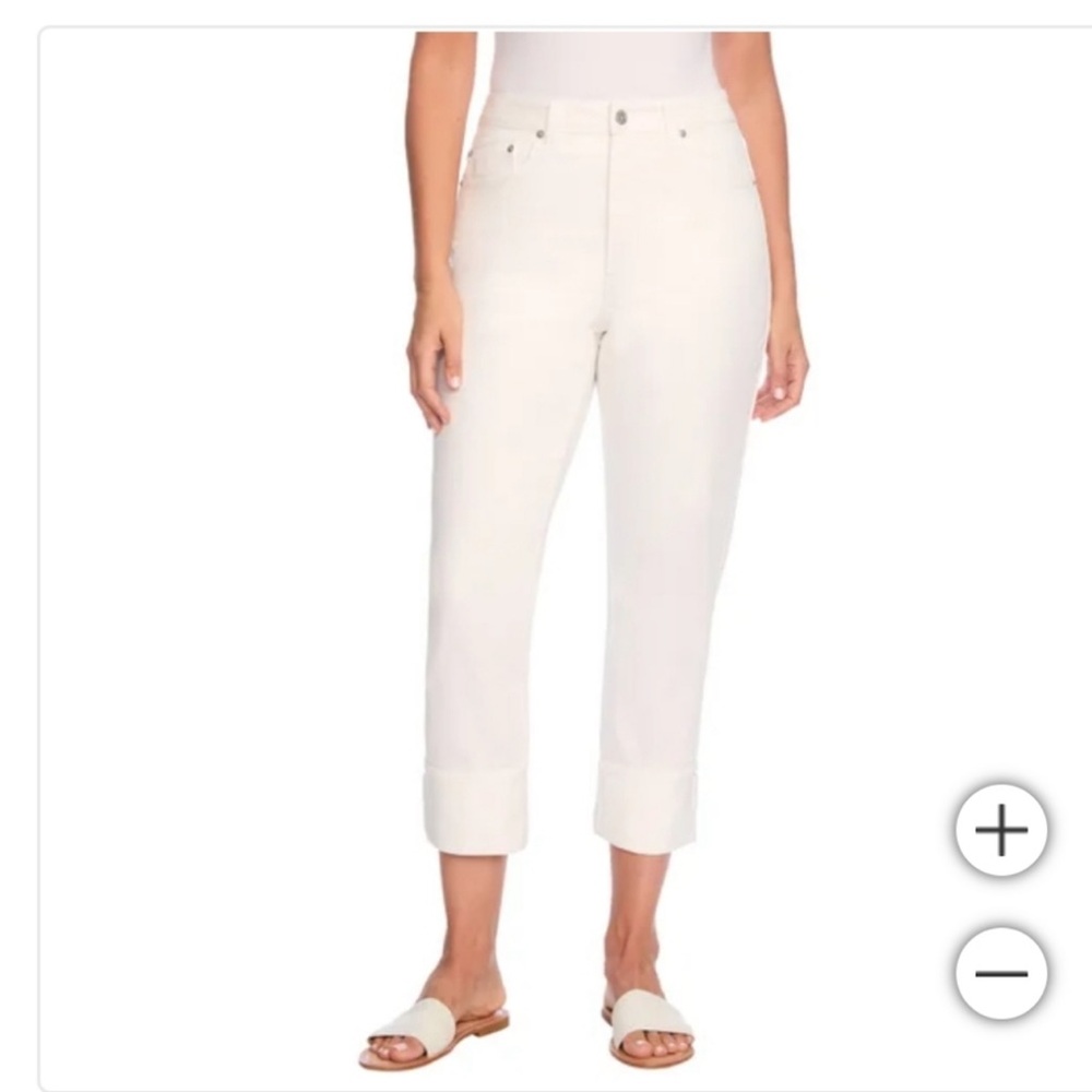 Frye Ladies Cuffed Crop Jeans size 12 NWT white